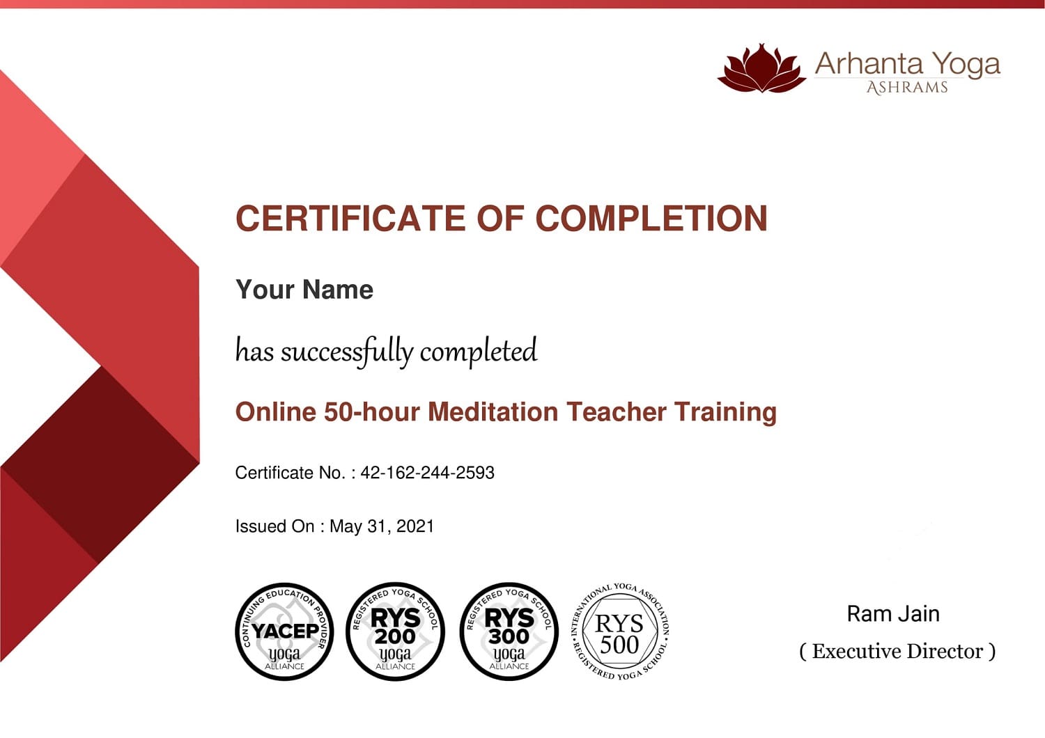 Certificat de formation de professeur de méditation en ligne