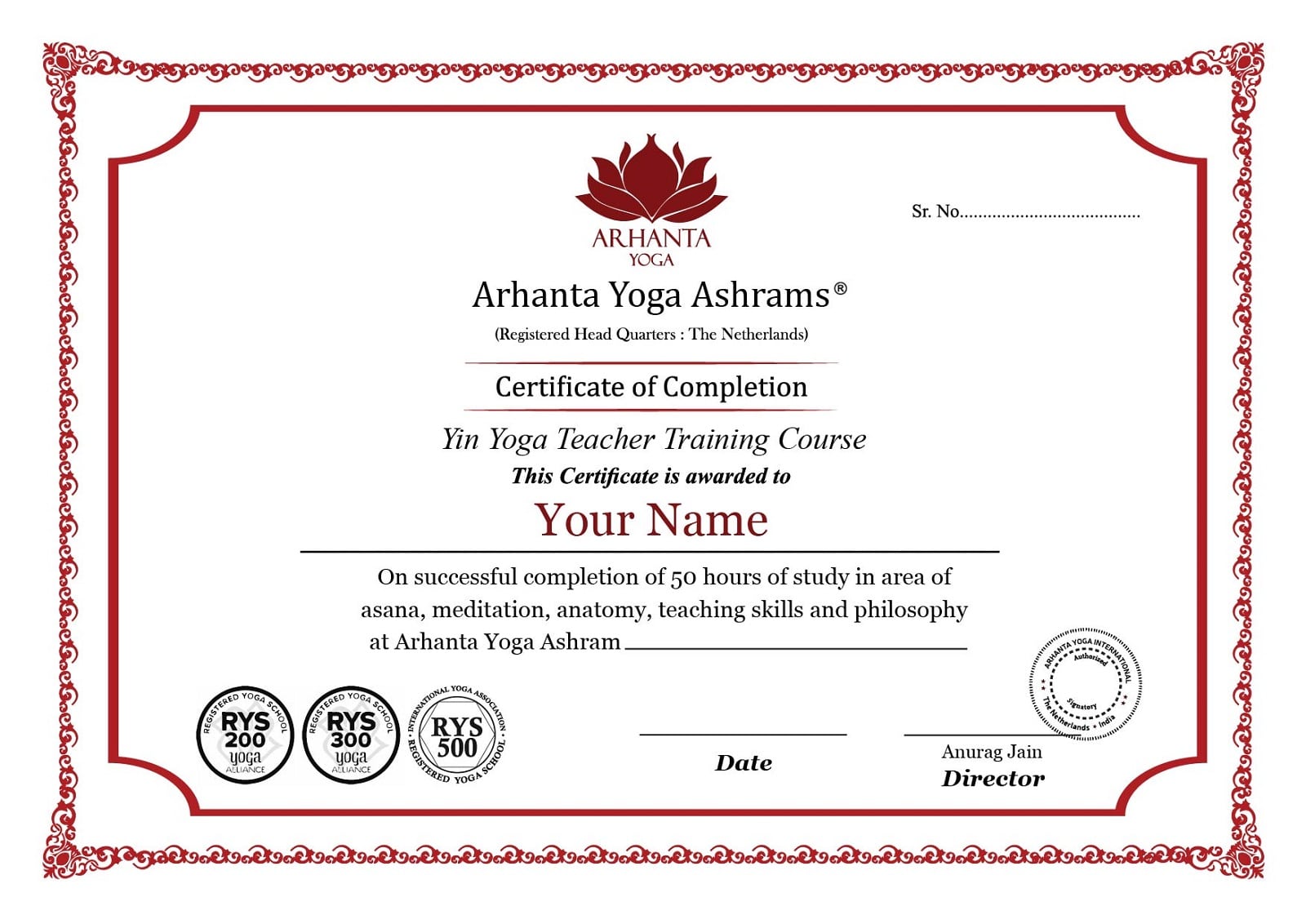 Certificat de formation de professeur de yin yoga de 50 heures